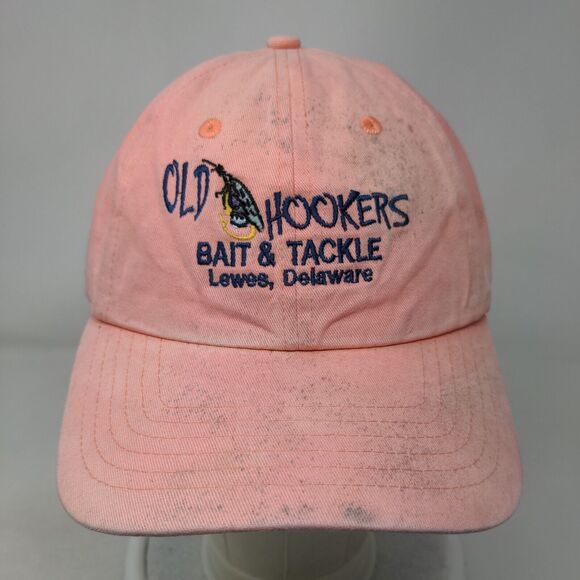 Old Hookers Bait & Tackle Slideback Hat Pink One Size Embroidered - Picture 2 of 8